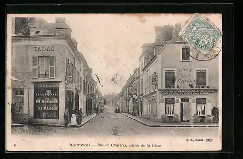 AK Bonneval, Rue de Chartres, entree de la Place