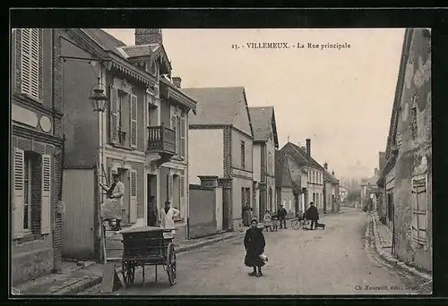 AK Villemeux, La Rue principale