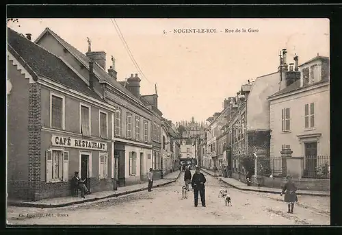 AK Nogent-le-Roi, Rue de la Gare