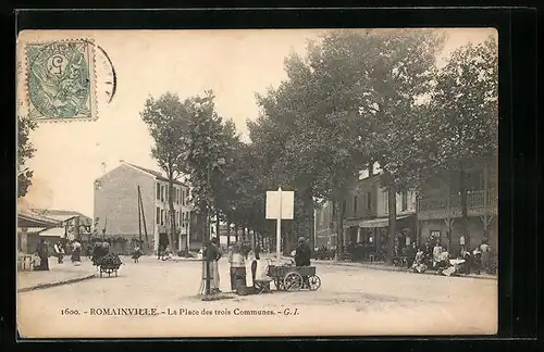 AK Romainville, La Place des trois Communes