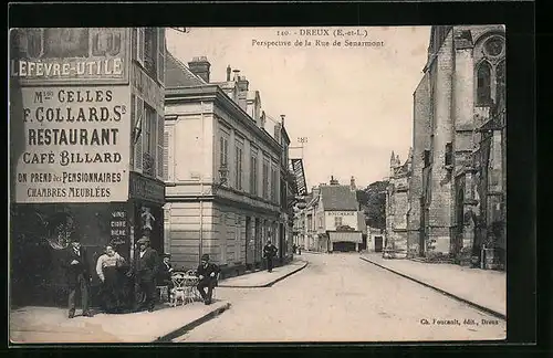 AK Dreux, Perspective de la Rue de Senarmont, Strassenpartie