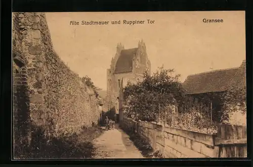 AK Gransee, Alte Stadtmauer und Ruppiner Tor