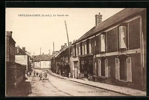 AK Béville-le-Comte, la Grande rue