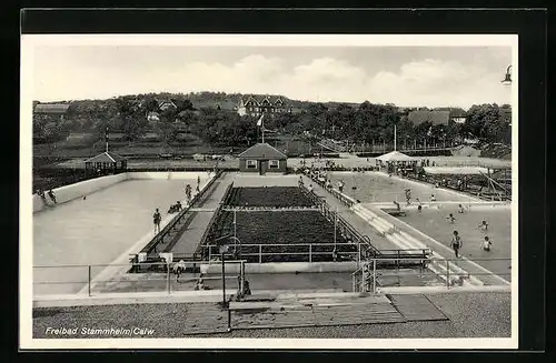 AK Stammheim /Calw, Freibad mit Besuchern