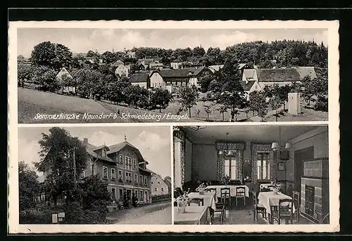 AK Naundorf bei Schmiedeberg i. Erzgebirge, Gasthof Naundorf, Innenansicht, Teilansicht