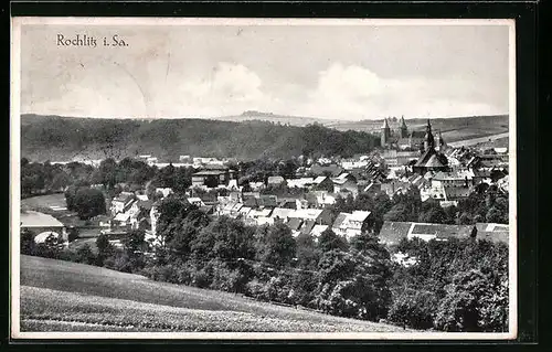 AK Rochlitz i. Sa., Ortsansicht aus der Vogelschau