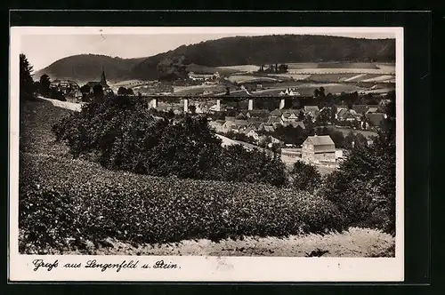 AK Lengenfeld, Ortsansicht mit Blick auf Stein