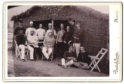 Fotografie Armin Deutsch, Nevesinje, K.u.K. Soldaten in Herzegovina Lager Bojiste beim Untrunk