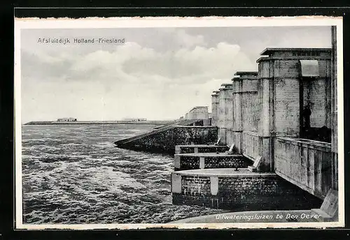 AK Afsluitdijk, Uitwateringsluizen te Den Oever