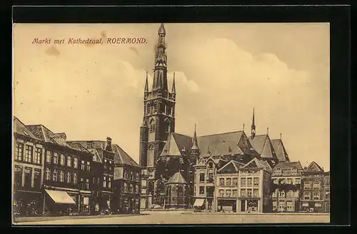 AK Roermond, Markt met Kathedraal