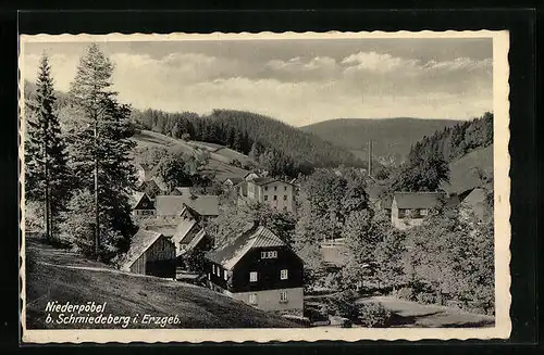 AK Niederpöbel bei Schmiedeberg /Erzgeb., Ortsansicht