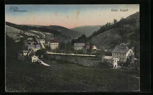 AK Niederpöbel bei Schmiedeberg /Erzgeb., Ortsansicht