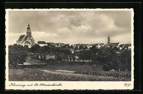 AK Kamenz i. Sa., Gesamtansicht mit der St. Marienkirche