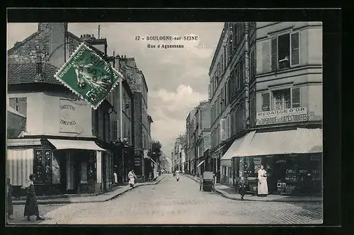 AK Boulogne-sur-Seine, Rue d`Aguesseau