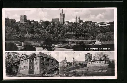 AK Bad Wimpfen am Neckar, Gesamtansicht, Kindersanatorium, Stadt Pforzheim