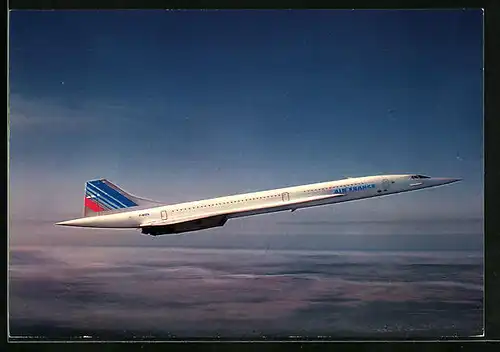 AK Concorde, Flugzeug der Air France über den Wolken