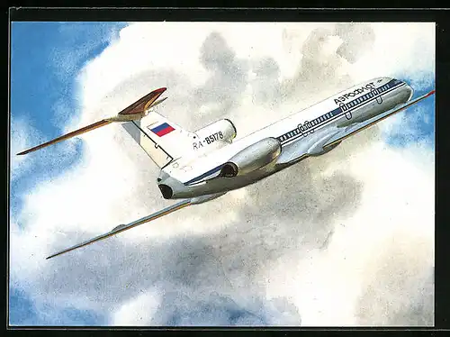 AK Flugzeug TU - 154 von Aeroflot aus Russland