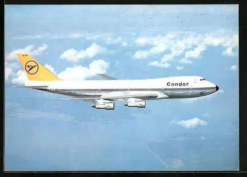 AK Flugzeug Boeing 747 von Condor Jumbo-Jet beim Flug