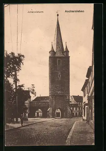 AK Aschersleben, Blick zum Johannisturm