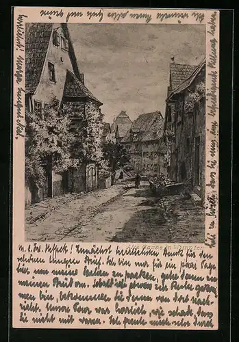 AK Wimpfen a. Neckar, Strasse alte Gasse mit Anwohnern