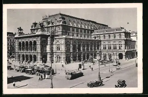 AK Wien, Strassenbahn an der Oper