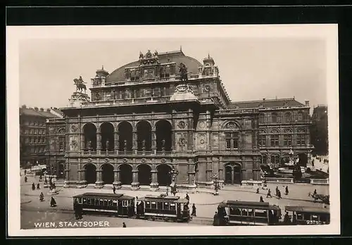 AK Wien, Strassenbahn an der Staatsoper