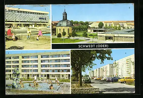 AK Schwedt /Oder, Centrum-Warenhaus, Wohnkomplex VI, Lenin-Allee