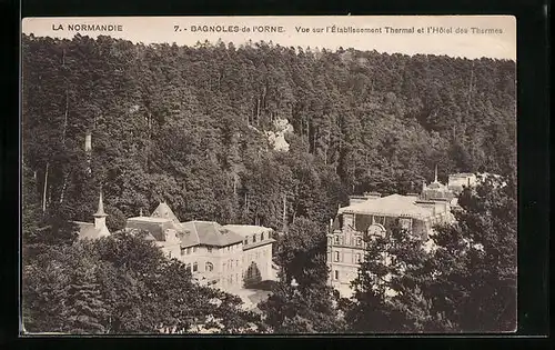 AK Bagnoles-de l`Orne. Vue sur l`Etablissement Thermal et Hotel des Thermes