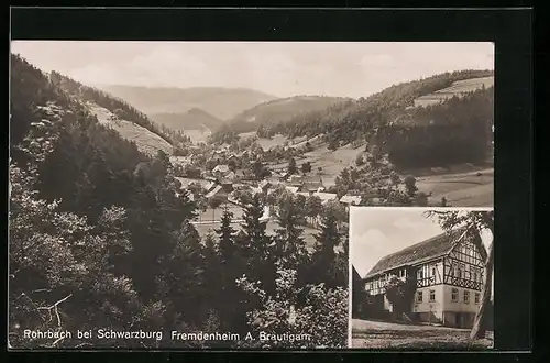 AK Rohrbach bei Schwarzburg, Fremdenheim A. Bräutigam, Teilansicht