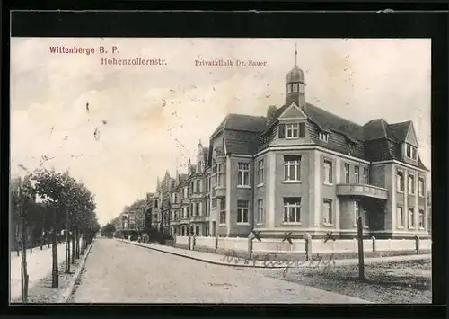 AK Wittenberge, Hohenzollernstrasse an der Privatklinik Dr. Sauer