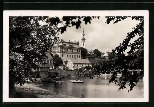 AK Tadori, od Jordana, Uferanlage mit Bootsanleger, Blick zum Kirchturm