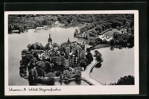 AK Schwerin i. M., Schloss, Fliegeraufnahme