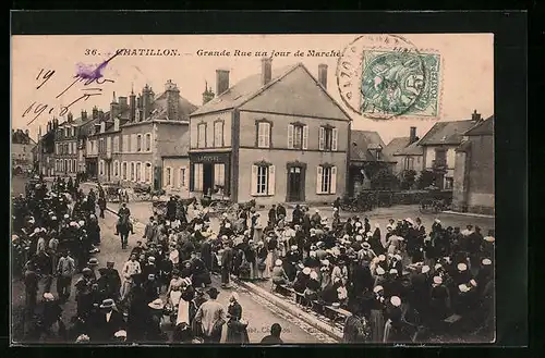 AK Chatillon, Grande Rue un jour de Marché