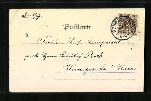 AK Schwanebeck, Geschäft von Willy Pechmann, Rittergut, Oberpfarre