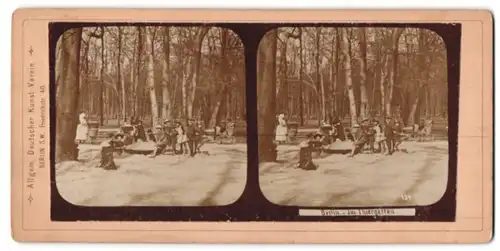 Stereo-Fotografie Allgem. Deutscher Kunst-Verein, Berlin, Ansicht Berlin, spielende Kinder im Tiergarten