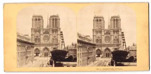Stereo-Fotografie unbekannter Fotograf, Ansicht Paris, Blick auf Notre Dame