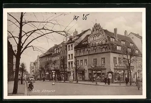 AK Zeitz, Altmarkt mit Geschäften