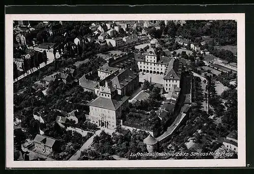 AK Zeitz, Fliegeraufnahme des Ortes mit Schloss Moritzburg