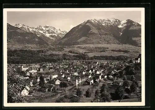 AK Sarnen, Ortsansicht mit Melchtalerberge und Arnigrat