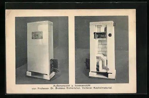 AK Prof. Dr. Brabèes Einheitsofen, Aussen- und Innenansicht