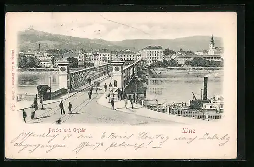 AK Linz, Brücke und Urfahr