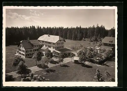 AK Oppenau, Höhenhotel Zuflucht aus der Vogelschau