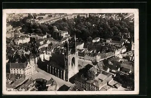 AK Köthen /Anh., Teilansicht mit Kirche