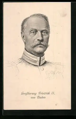 AK Portrait Grossherzog Friedrich II. von Baden in Uniform