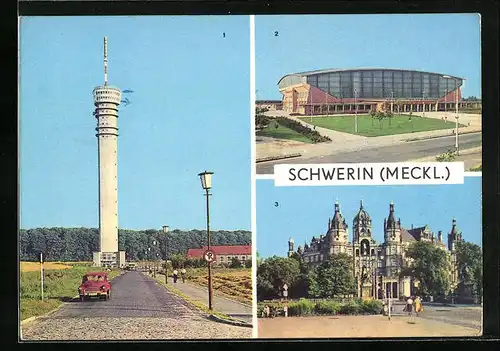 AK Schwerin, Fernsehturm, Sporthalle, Schloss