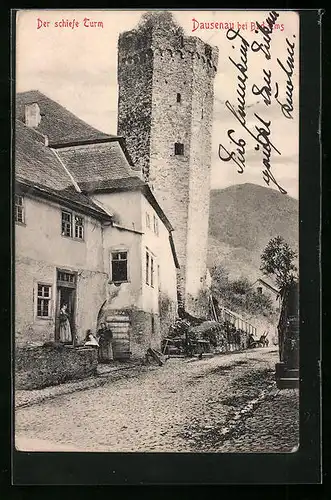 AK Dausenau, am Schiefen Turm