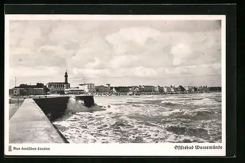 AK Warnemünde, Rückblick von der Mole