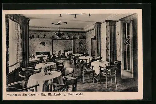 AK Bad Blankenburg /Thür. Wald, Restaurant Weinhaus Eberitzsch