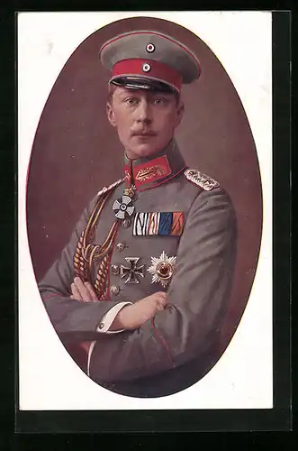 AK Kronprinz Wilhelm von Preussen mit verschränkten Armen