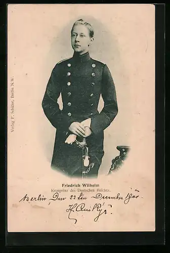 AK Kronprinz Wilhelm von Preussen in Uniform